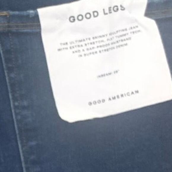Good American Jeans 28-32 Blue Good Legs High Rise Straight Stretch Dark NWOT - Picture 6 of 10
